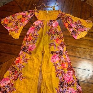 Floral Free People Halter Jumpsuit!